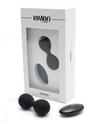 Cannes Rechargeable Vibrating Kegel Balls with Remote Black