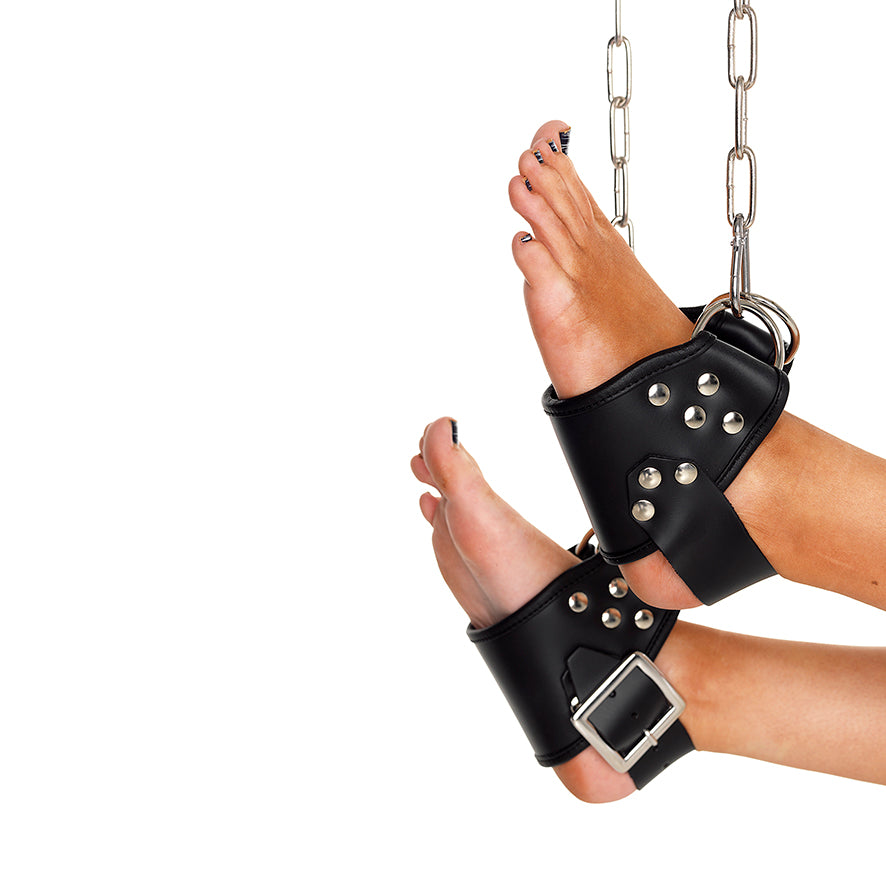 Double Leather Hanging Ankle Restraints Bondage Gear