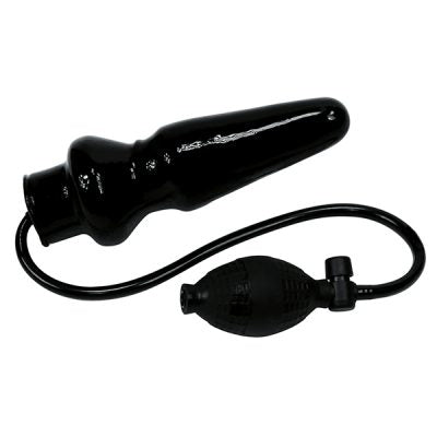 Black Rubber Inflatable Large Butt Plug with Pump