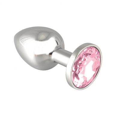 Silver Butt Plug with Crystal (Small)