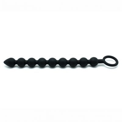 Black Silicone Anal Beads Rod