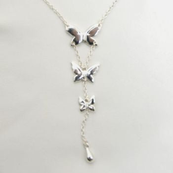 Silver waist chain w/ Butterfly pendants