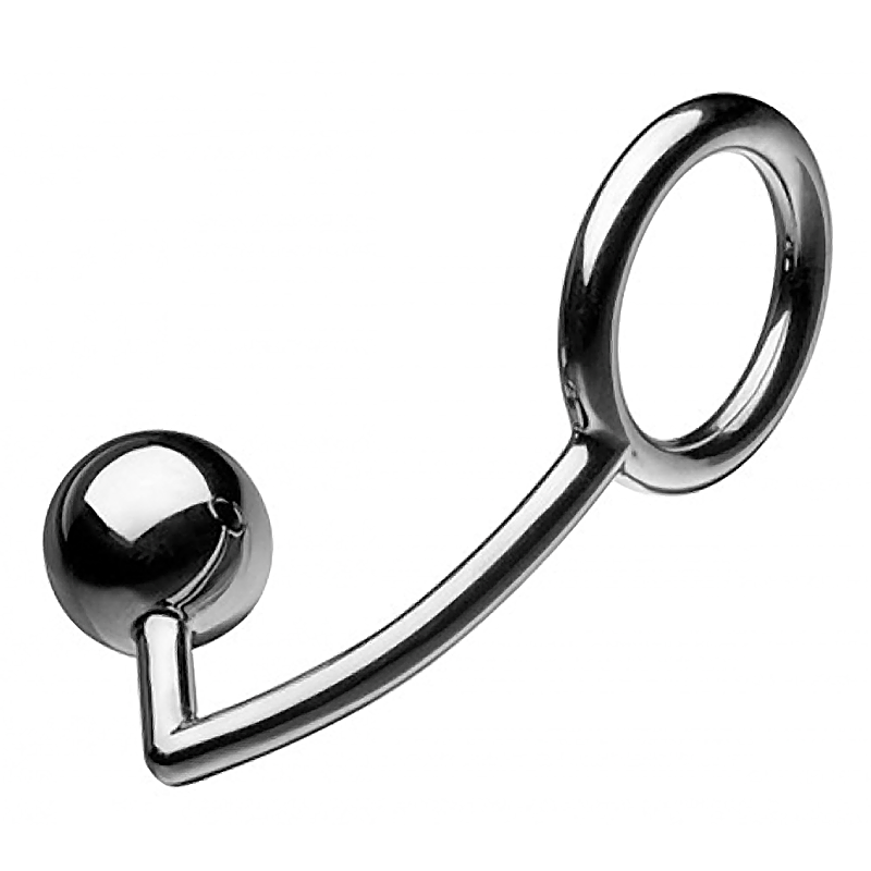 Stainless Steel Cockring with Anal Ball