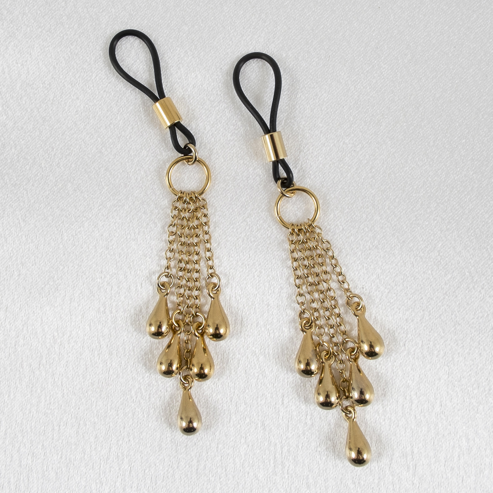 AS114 Shower of Gold Pearl Drops Nipple Jewelry - Image 2