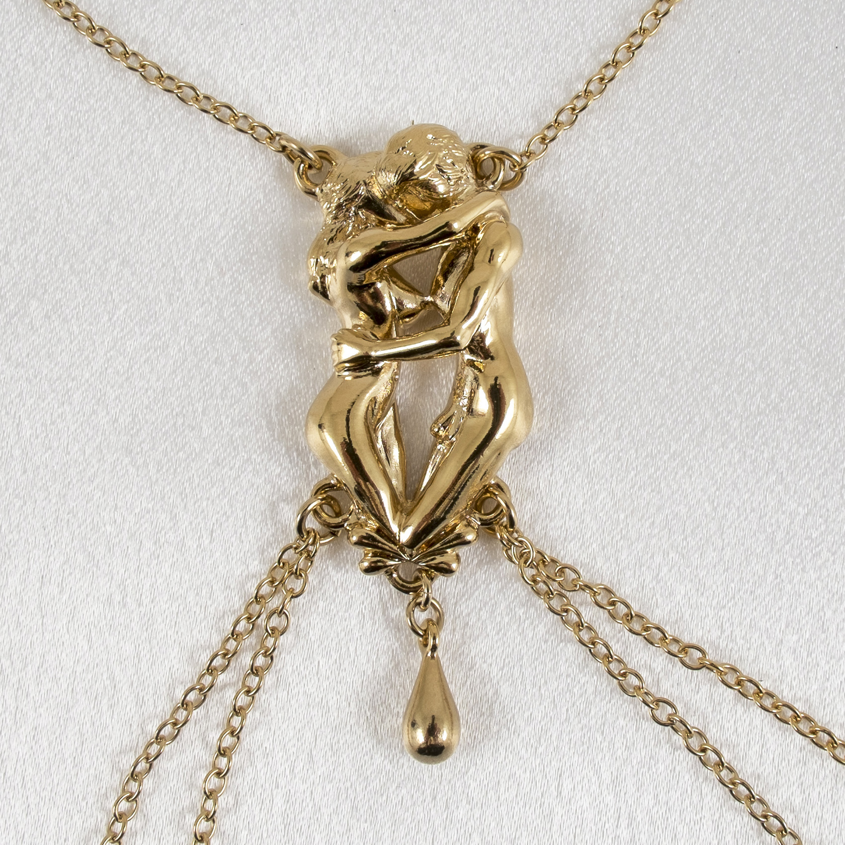 COS100 Womens Gold Lovers Embrace Breast Chain - Image 4