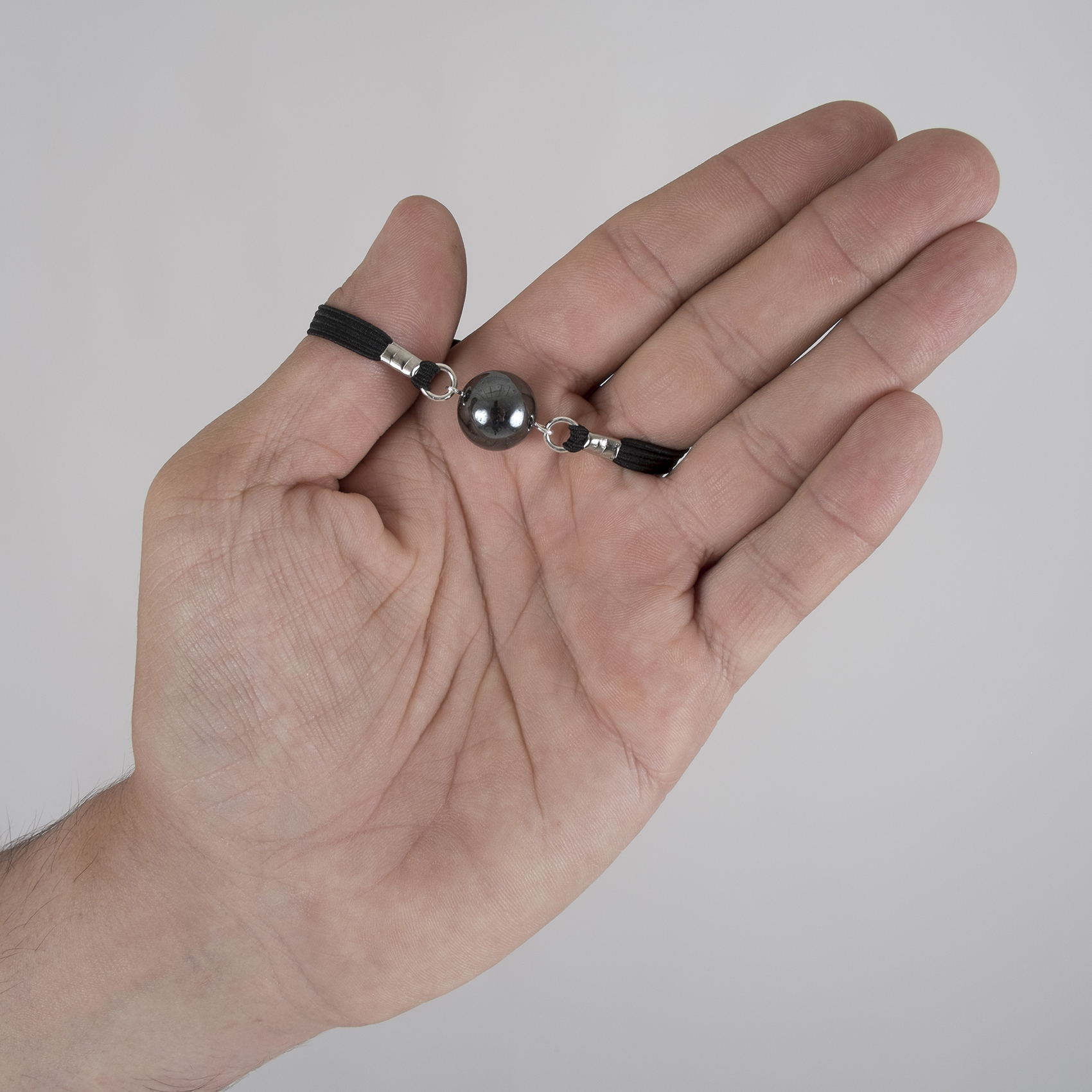 BH183 Silver Hematite Ball Penis Band - Image 3