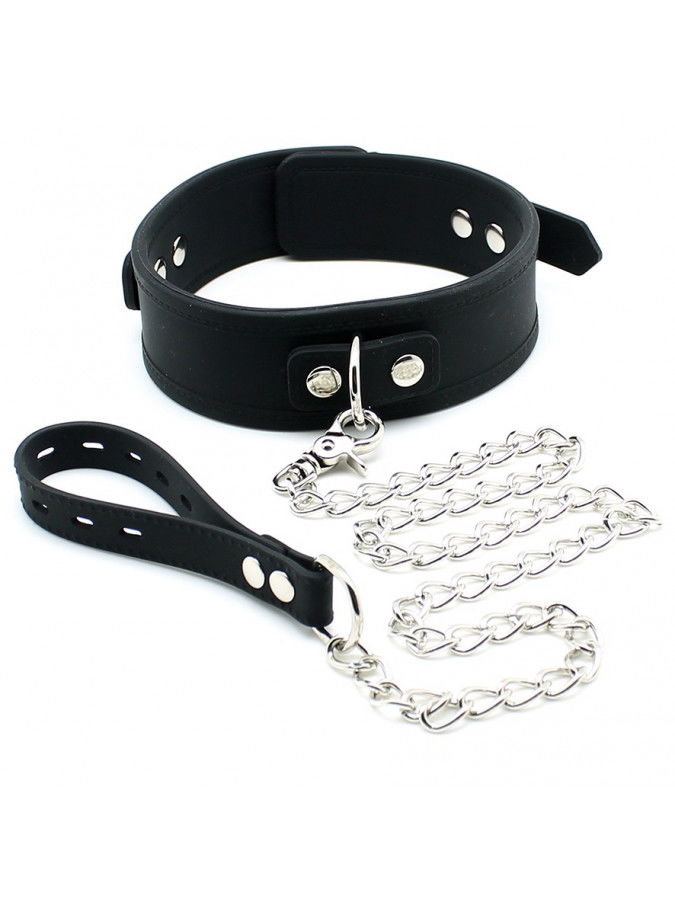 Rimba - Collar of 5 cm wide, adjustable with buckle, dog leash included.
