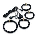 Rimba Electro set silicone cock rings. uni polar