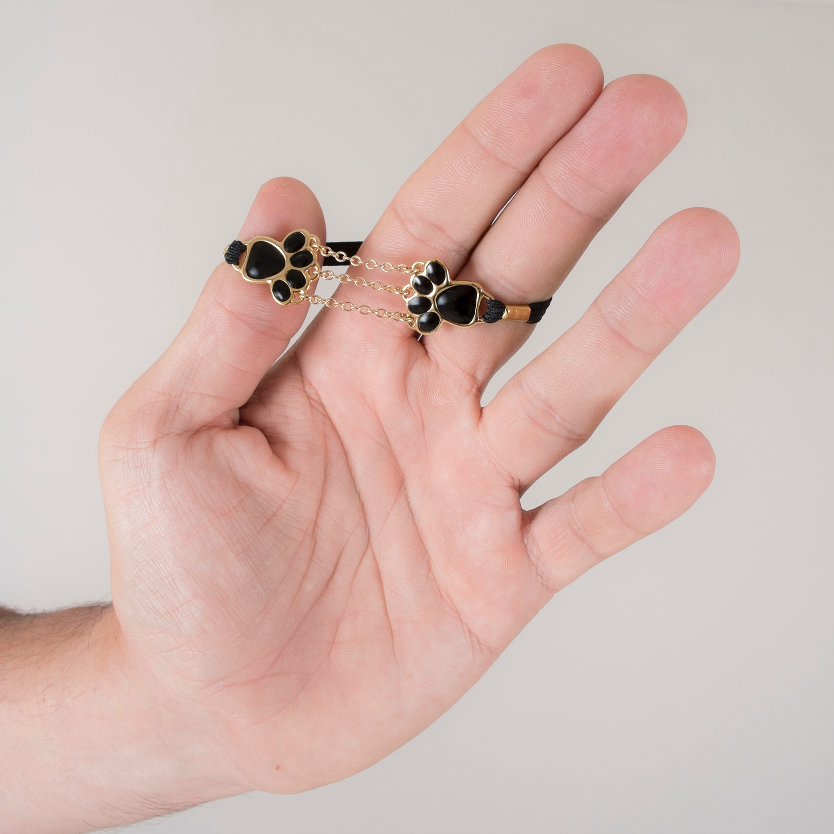 BH186 Gold Feline Cat Paws Penis Band - Image 3