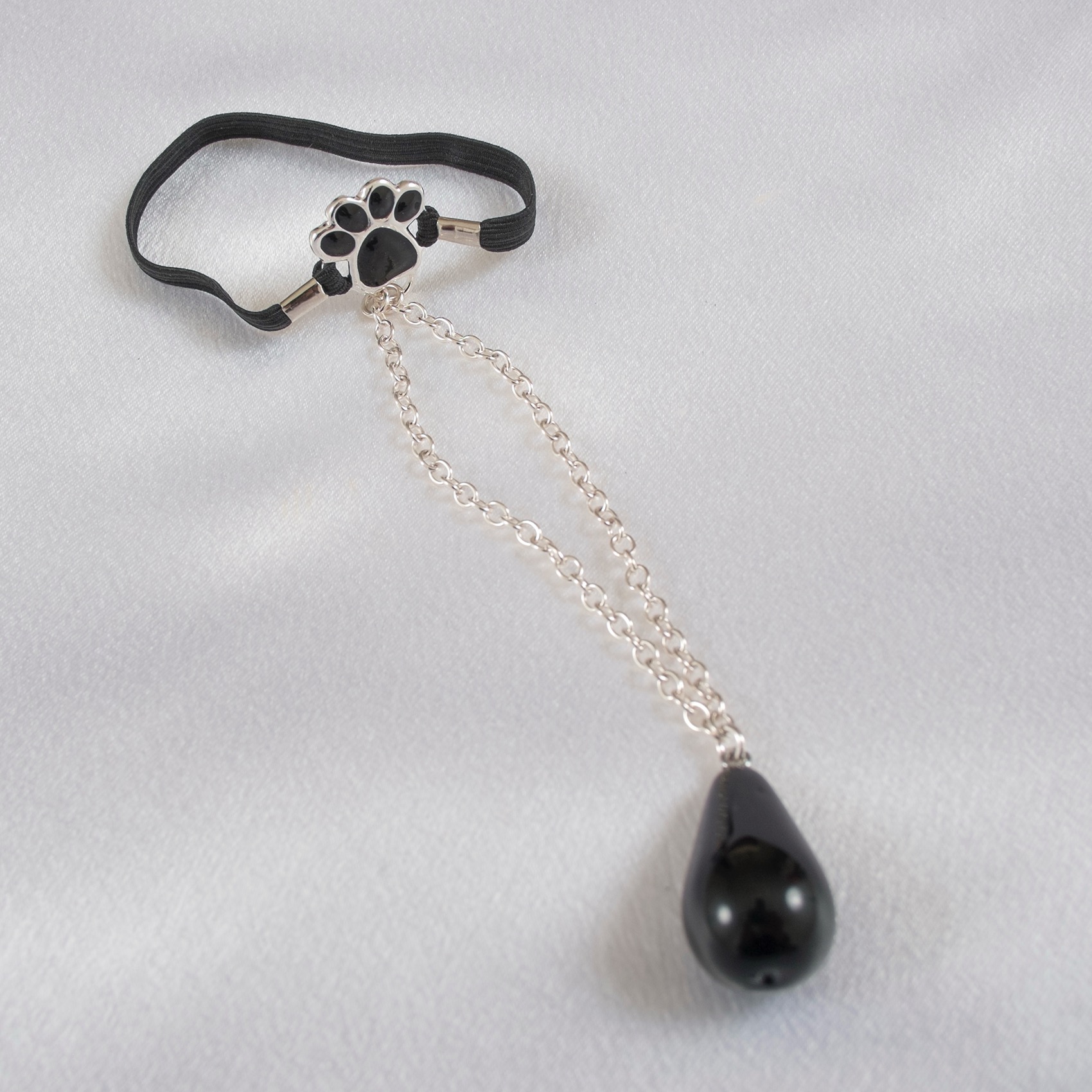 BH189 Silver Penis Cat Paw Penis Band with Pendant - Image 3